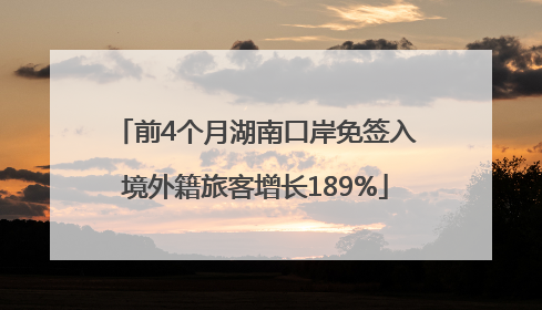 前4个月湖南口岸免签入境外籍旅客增长189%