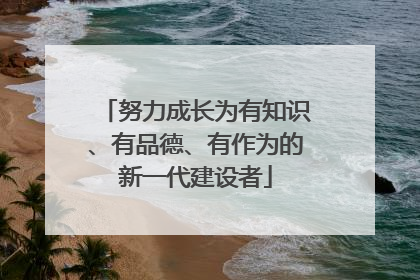 努力成长为有知识、有品德、有作为的新一代建设者