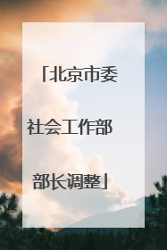 北京市委社会工作部部长调整