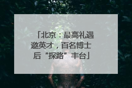 北京：最高礼遇邀英才，百名博士后“探路”丰台