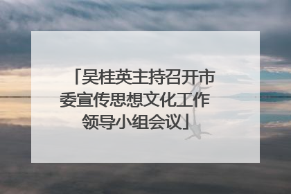 吴桂英主持召开市委宣传思想文化工作领导小组会议
