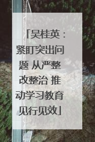 吴桂英：紧盯突出问题 从严整改整治 推动学习教育见行见效