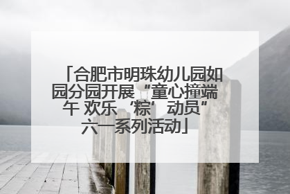 合肥市明珠幼儿园如园分园开展“童心撞端午 欢乐‘粽’动员”六一系列活动
