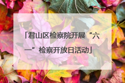 君山区检察院开展“六一”检察开放日活动