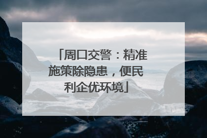 周口交警：精准施策除隐患，便民利企优环境