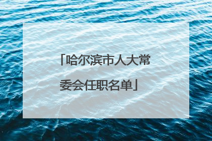 哈尔滨市人大常委会任职名单