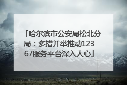 哈尔滨市公安局松北分局：多措并举推动12367服务平台深入人心