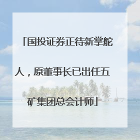 国投证券正待新掌舵人，原董事长已出任五矿集团总会计师