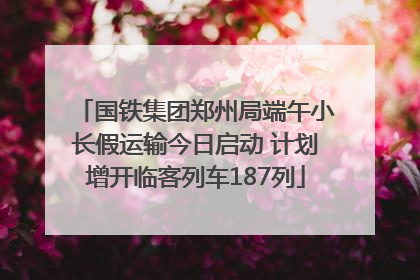 国铁集团郑州局端午小长假运输今日启动 计划增开临客列车187列