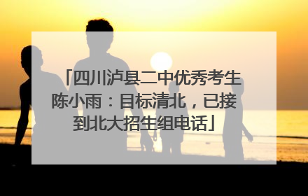 四川泸县二中优秀考生陈小雨：目标清北，已接到北大招生组电话