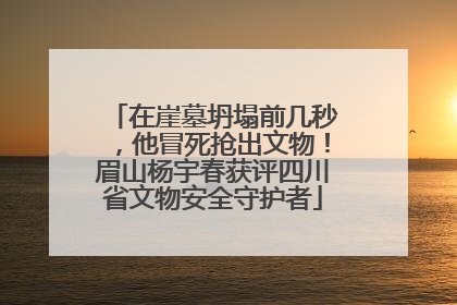 在崖墓坍塌前几秒，他冒死抢出文物！眉山杨宇春获评四川省文物安全守护者