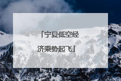 宁夏低空经济乘势起飞