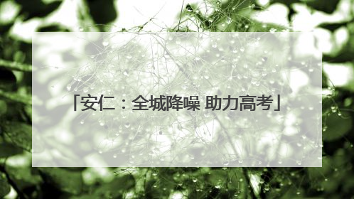 安仁：全城降噪 助力高考