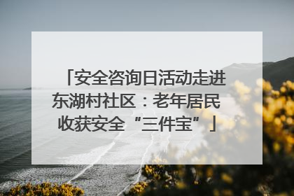 安全咨询日活动走进东湖村社区：老年居民收获安全“三件宝”
