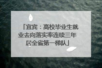 宜宾：高校毕业生就业去向落实率连续三年居全省第一梯队