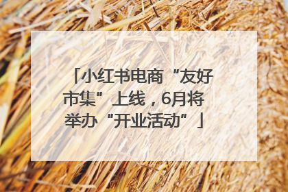 小红书电商“友好市集”上线，6月将举办“开业活动”