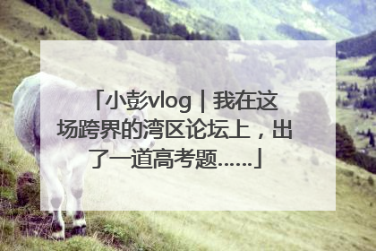 小彭vlog｜我在这场跨界的湾区论坛上，出了一道高考题……