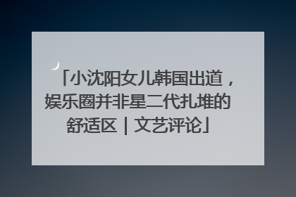 小沈阳女儿韩国出道，娱乐圈并非星二代扎堆的舒适区｜文艺评论