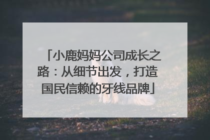 小鹿妈妈公司成长之路：从细节出发，打造国民信赖的牙线品牌