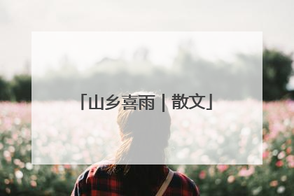 山乡喜雨｜散文