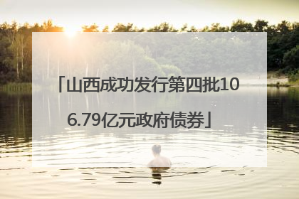 山西成功发行第四批106.79亿元政府债券