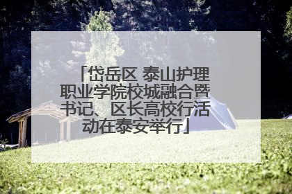 岱岳区 泰山护理职业学院校城融合暨书记、区长高校行活动在泰安举行