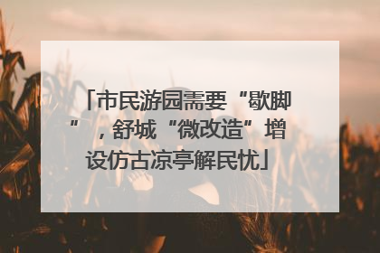 市民游园需要“歇脚”，舒城“微改造”增设仿古凉亭解民忧