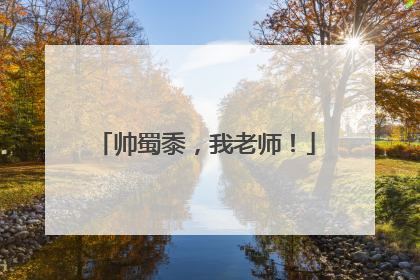 帅蜀黍，我老师！