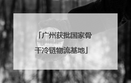 广州获批国家骨干冷链物流基地