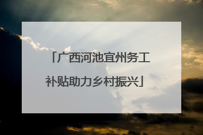 广西河池宜州务工补贴助力乡村振兴
