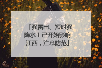 强雷电、短时强降水！已开始影响江西，注意防范