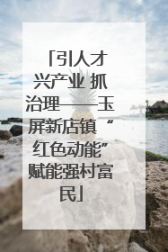 引人才 兴产业 抓治理——玉屏新店镇“红色动能”赋能强村富民
