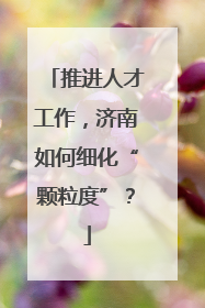 推进人才工作，济南如何细化“颗粒度”？