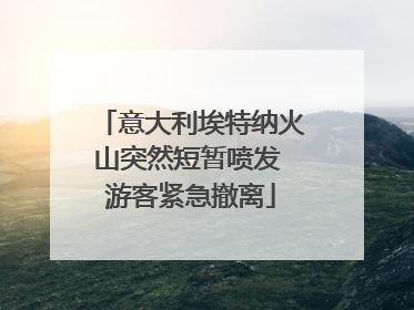 意大利埃特纳火山突然短暂喷发 游客紧急撤离