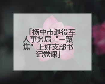 扬中市退役军人事务局“三聚焦”上好支部书记党课