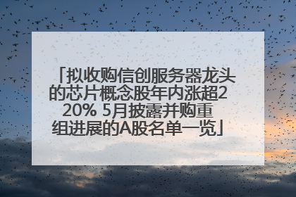 拟收购信创服务器龙头的芯片概念股年内涨超220% 5月披露并购重组进展的A股名单一览