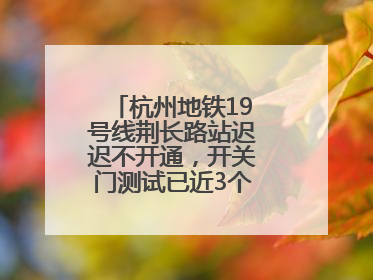 杭州地铁19号线荆长路站迟迟不开通，开关门测试已近3个月？回应来了
