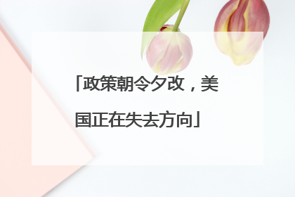 政策朝令夕改，美国正在失去方向