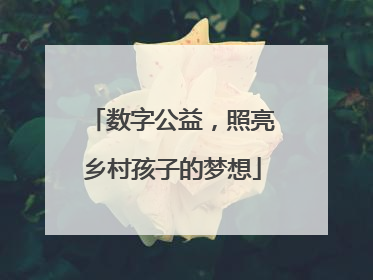 数字公益，照亮乡村孩子的梦想