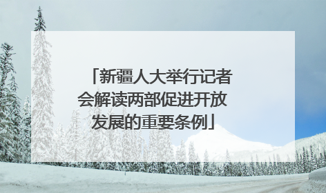 新疆人大举行记者会解读两部促进开放发展的重要条例
