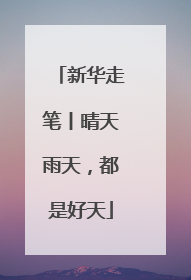 新华走笔丨晴天雨天，都是好天