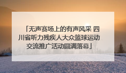 无声赛场上的有声风采 四川省听力残疾人大众篮球运动交流推广活动圆满落幕