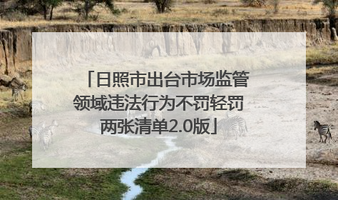 日照市出台市场监管领域违法行为不罚轻罚两张清单2.0版