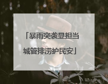 暴雨突袭显担当 城管排涝护民安