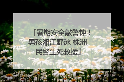 暑期安全敲警钟！男孩湘江野泳 株洲民警生死救援