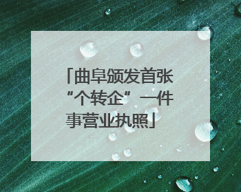 曲阜颁发首张“个转企”一件事营业执照