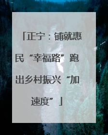 正宁：铺就惠民“幸福路”跑出乡村振兴“加速度”