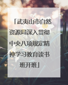 武夷山市自然资源局深入贯彻中央八项规定精神学习教育读书班开班