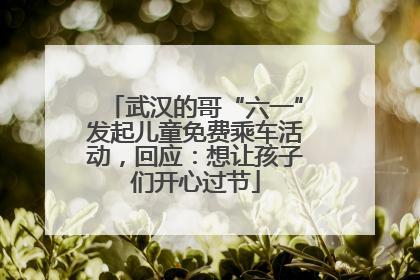 武汉的哥“六一”发起儿童免费乘车活动，回应：想让孩子们开心过节