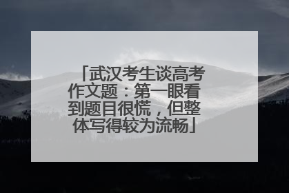 武汉考生谈高考作文题：第一眼看到题目很慌，但整体写得较为流畅